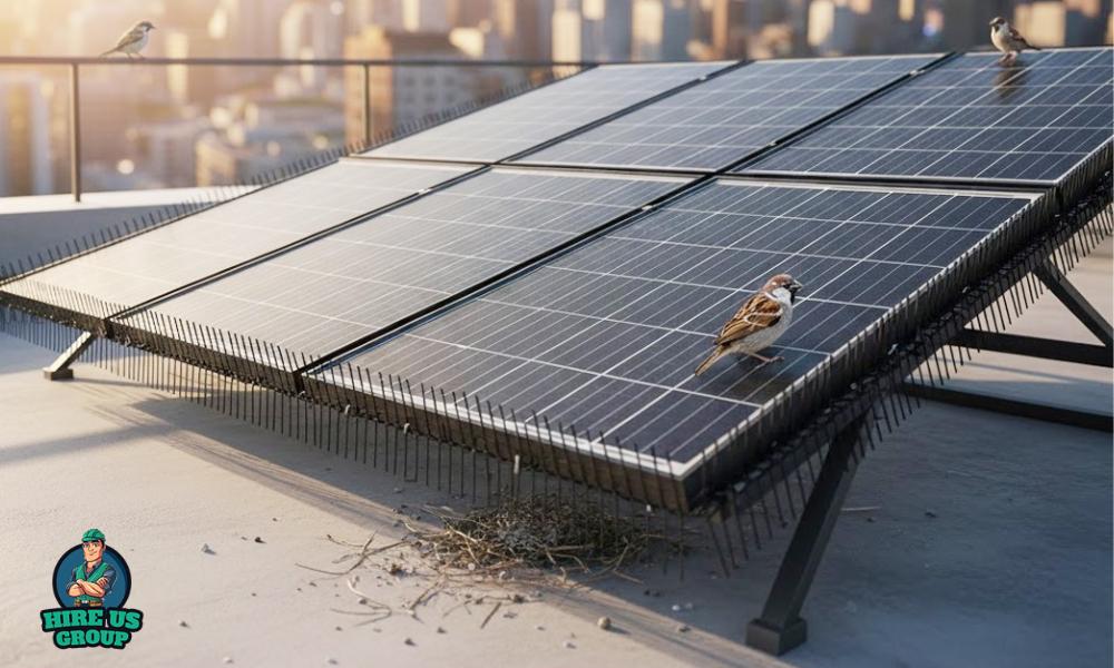 Solar Panels are Protected with Bird Proofing
